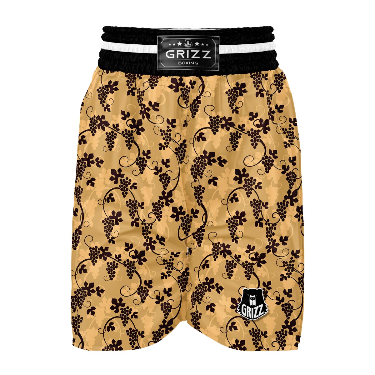 Wine Grape Pattern Print Boxing Shorts-grizzshop