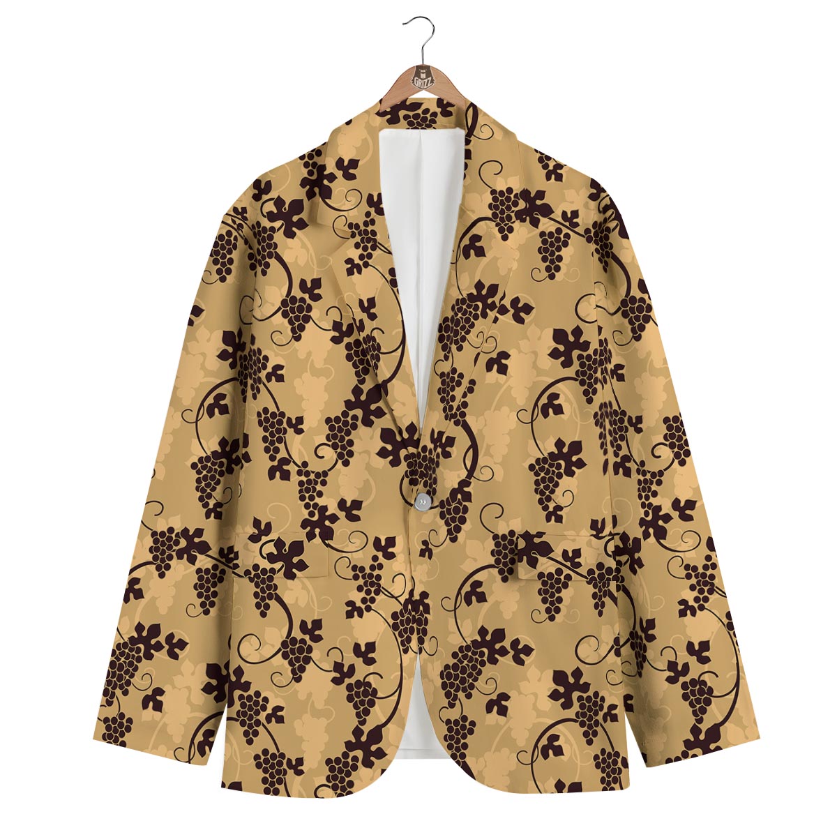Wine Grape Pattern Print Men's Blazer-grizzshop