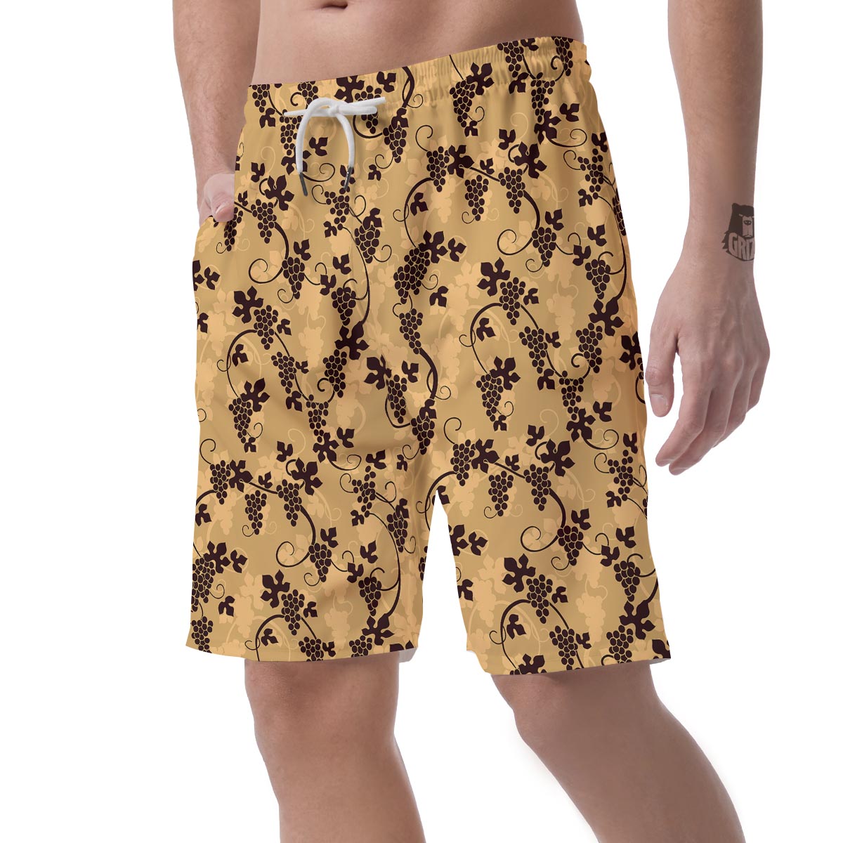 Wine Grape Pattern Print Men's Shorts-grizzshop