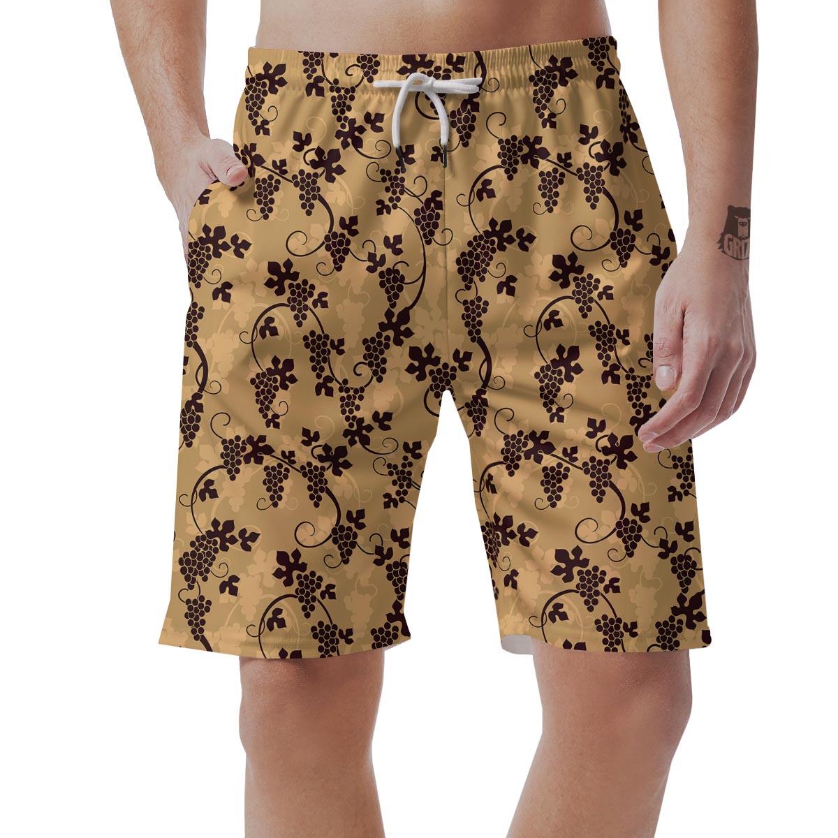 Wine Grape Pattern Print Men's Shorts-grizzshop