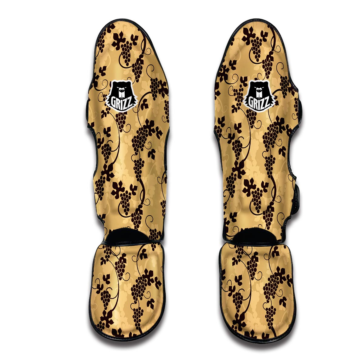 Wine Grape Pattern Print Muay Thai Shin Guards-grizzshop