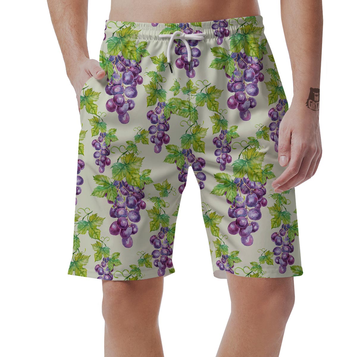 Wine Grape Print Pattern Men's Shorts-grizzshop