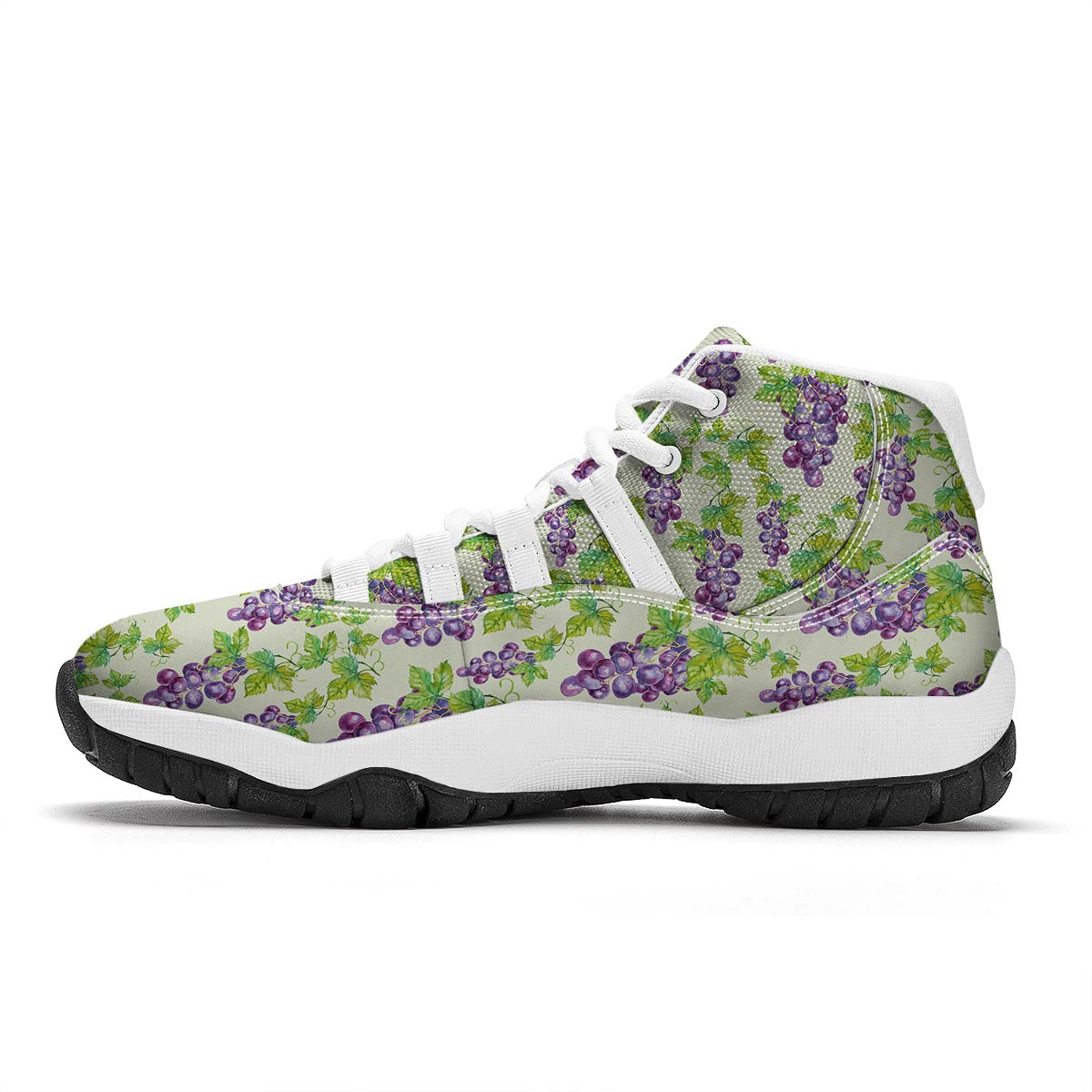 Wine Grape Print Pattern White Bball Shoes-grizzshop