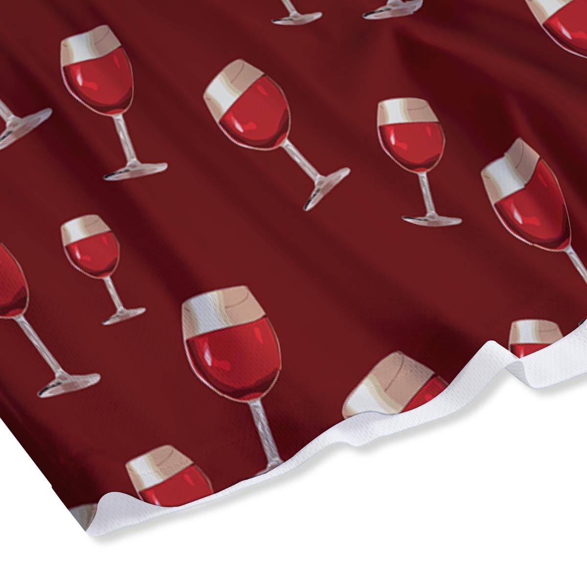 Wine Red Print Pattern Mesh Shorts-grizzshop