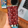 Wine Red Print Pattern Tumbler-grizzshop