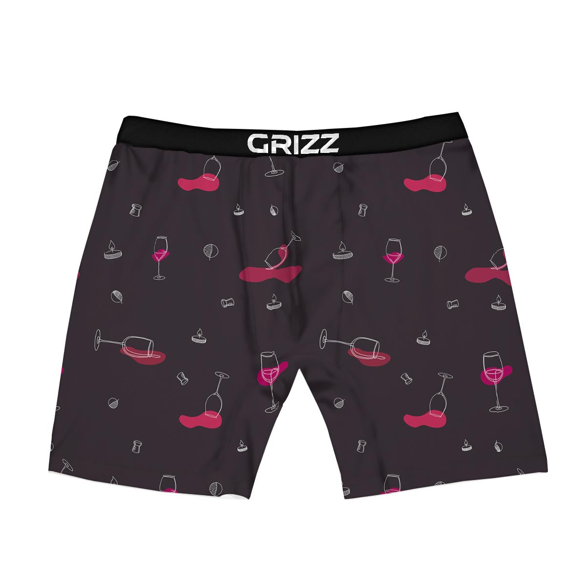 Wine Splash Print Pattern Boxer Briefs-grizzshop