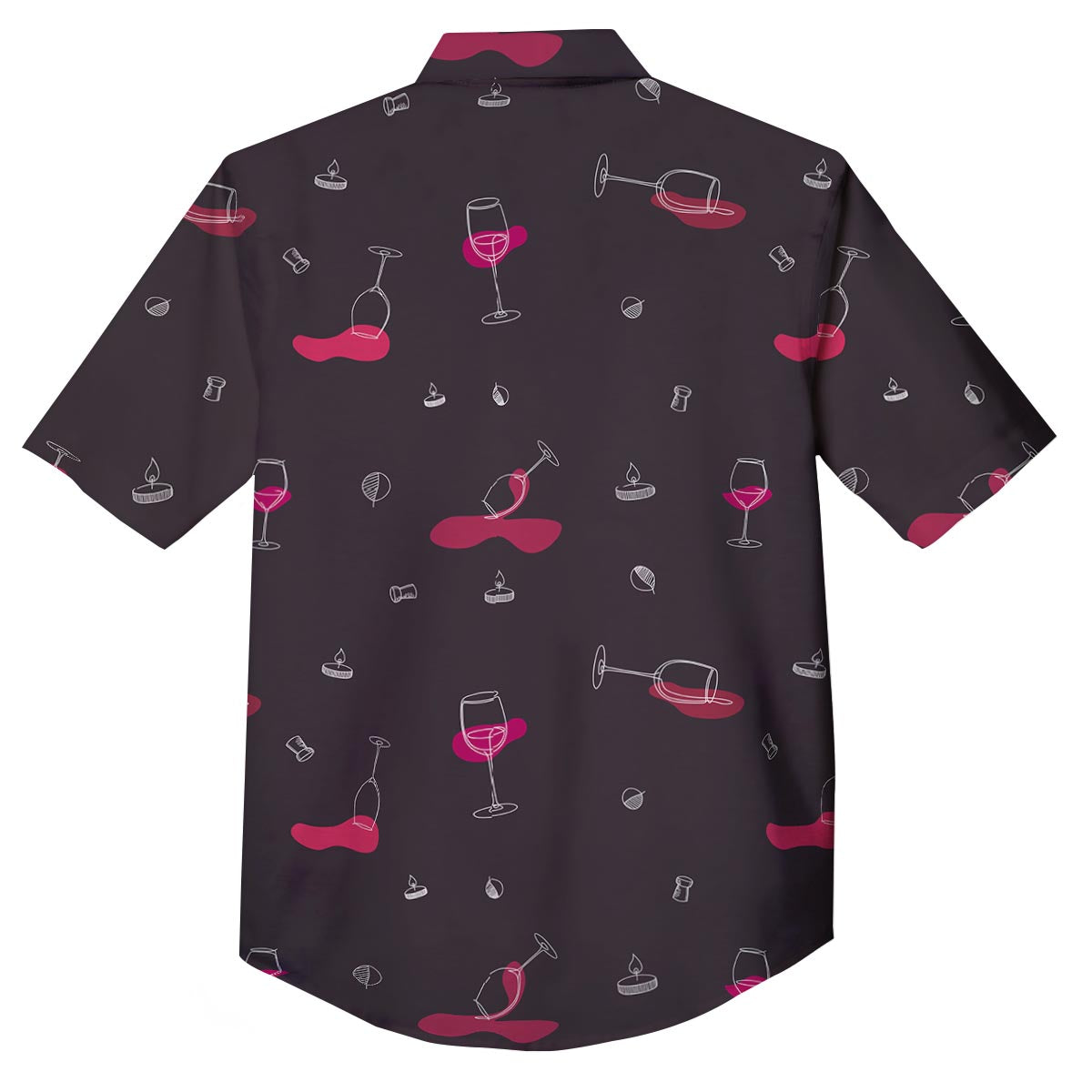 Wine Splash Print Pattern Button Up Shirt-grizzshop