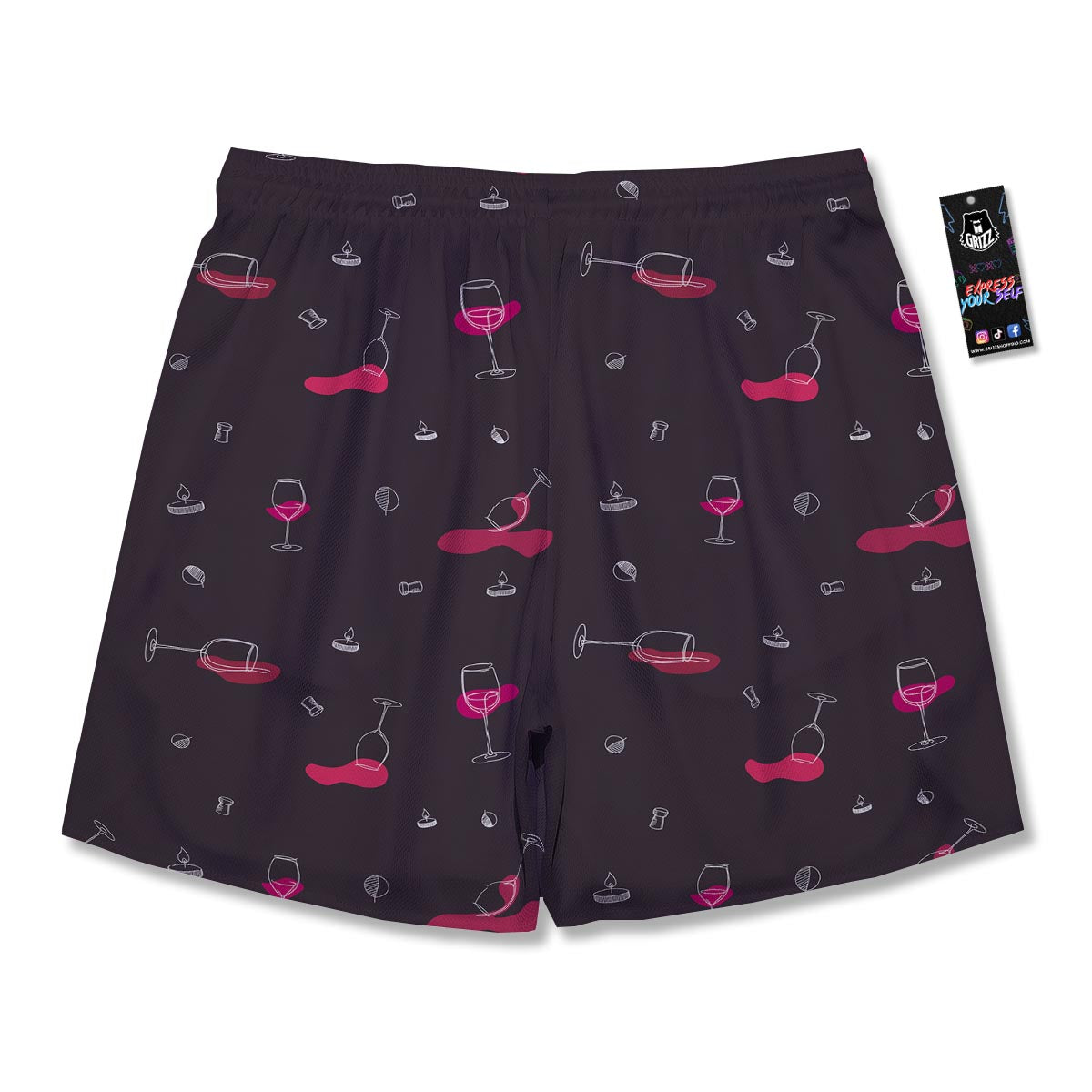 Wine Splash Print Pattern Men's Running Shorts-grizzshop