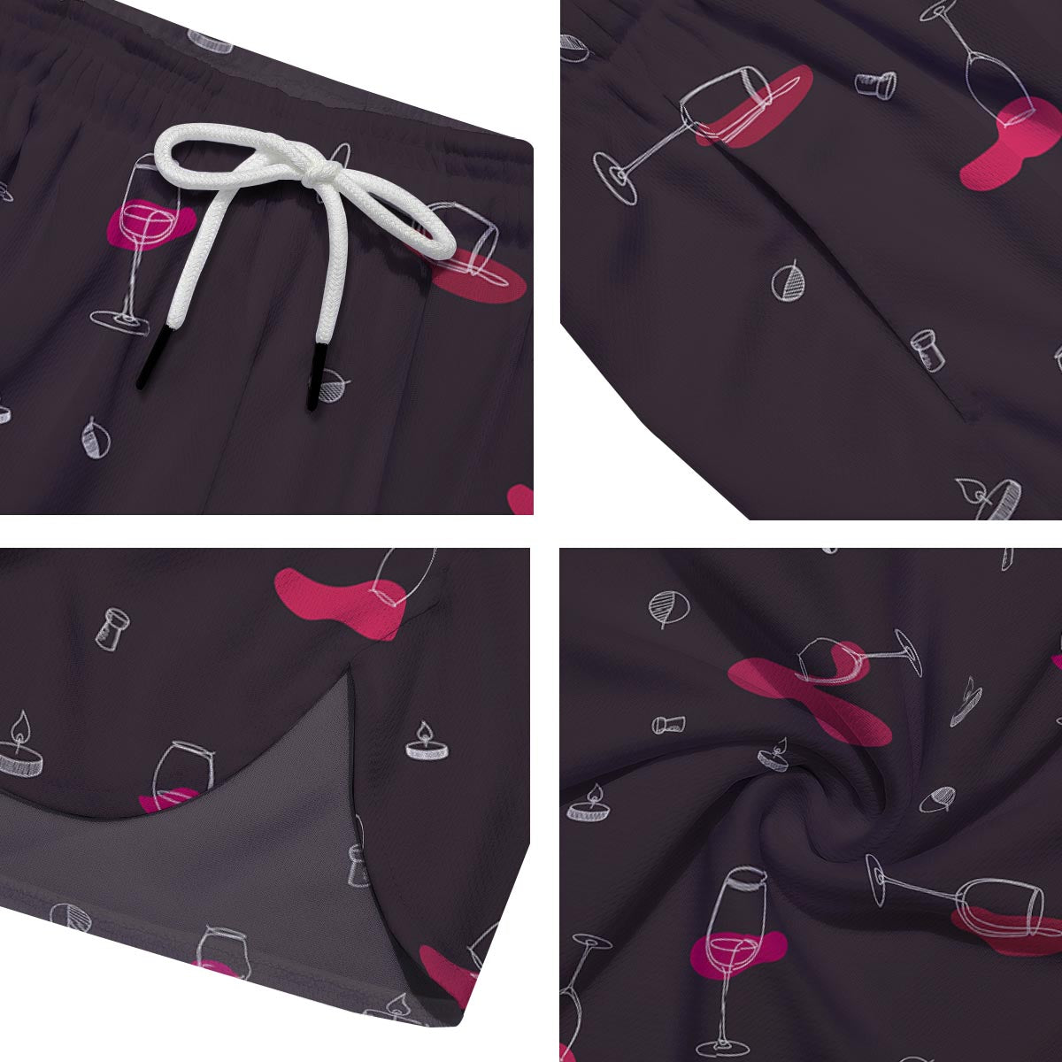 Wine Splash Print Pattern Men's Running Shorts-grizzshop