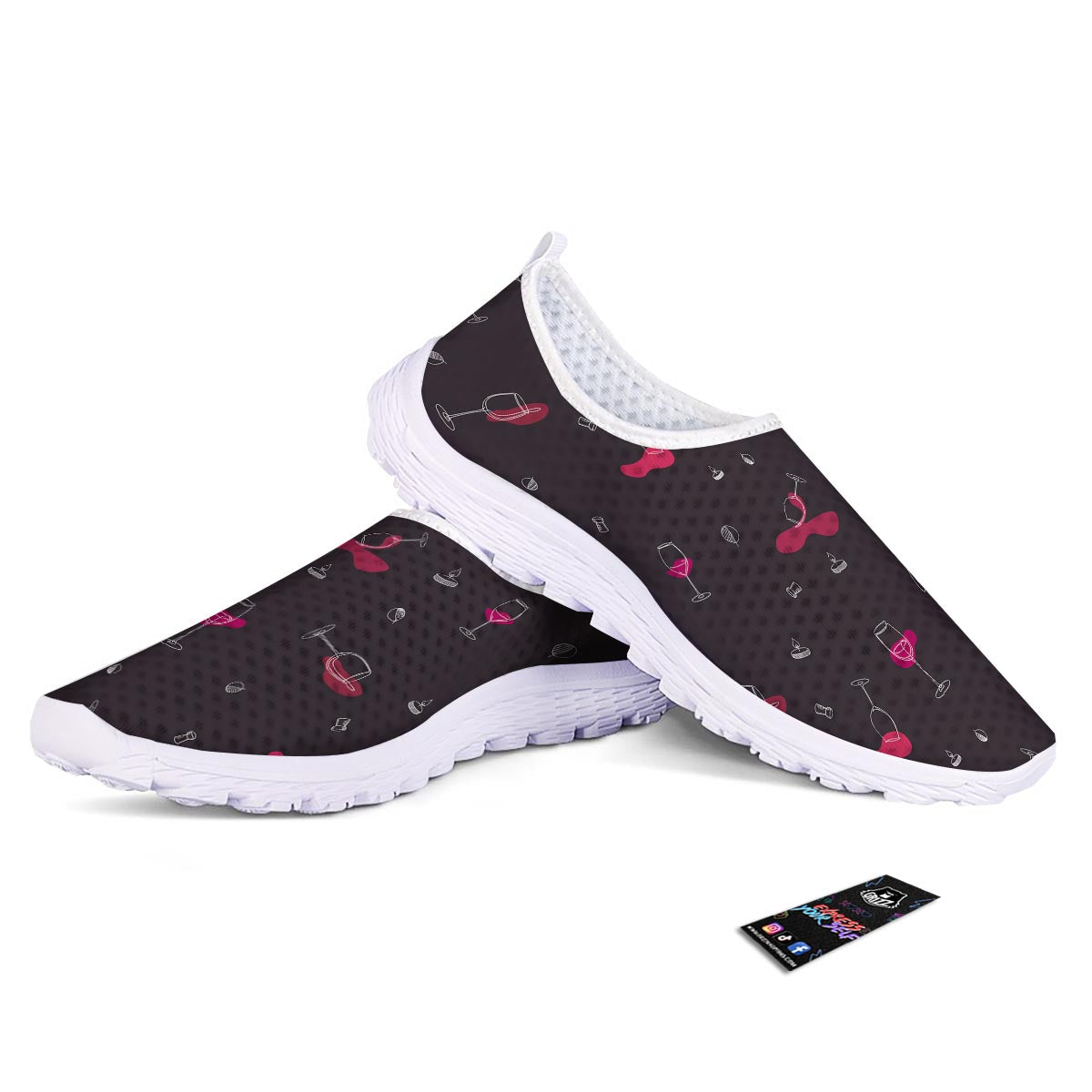 Wine Splash Print Pattern Nurse Shoes-grizzshop