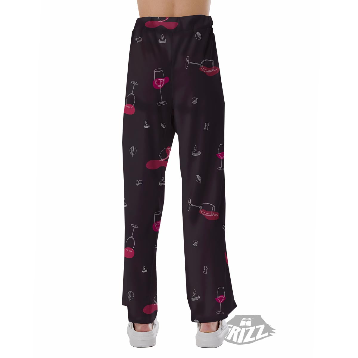 Wine Splash Print Pattern Pajama Pants-grizzshop
