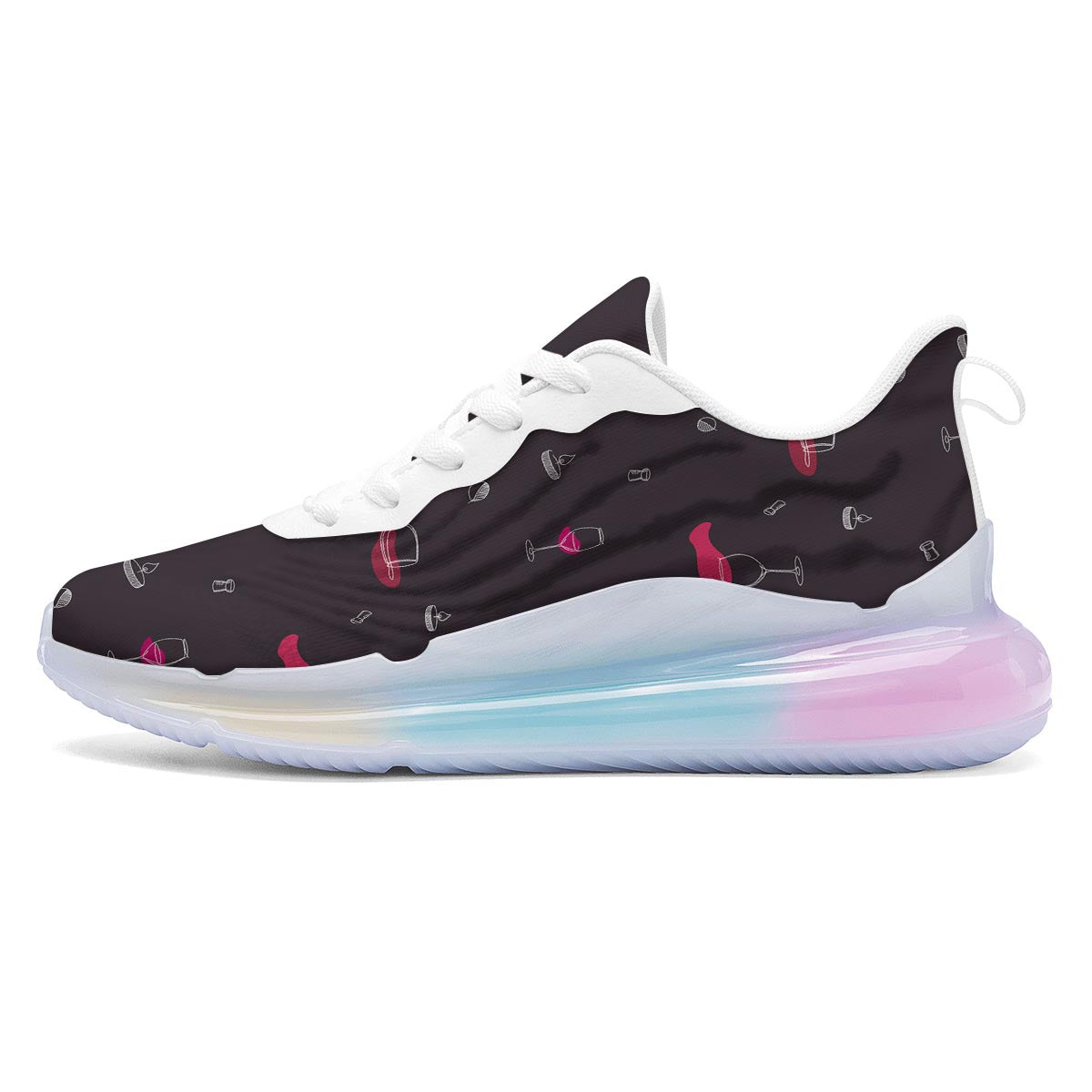 Wine Splash Print Pattern Running Sneakers-grizzshop
