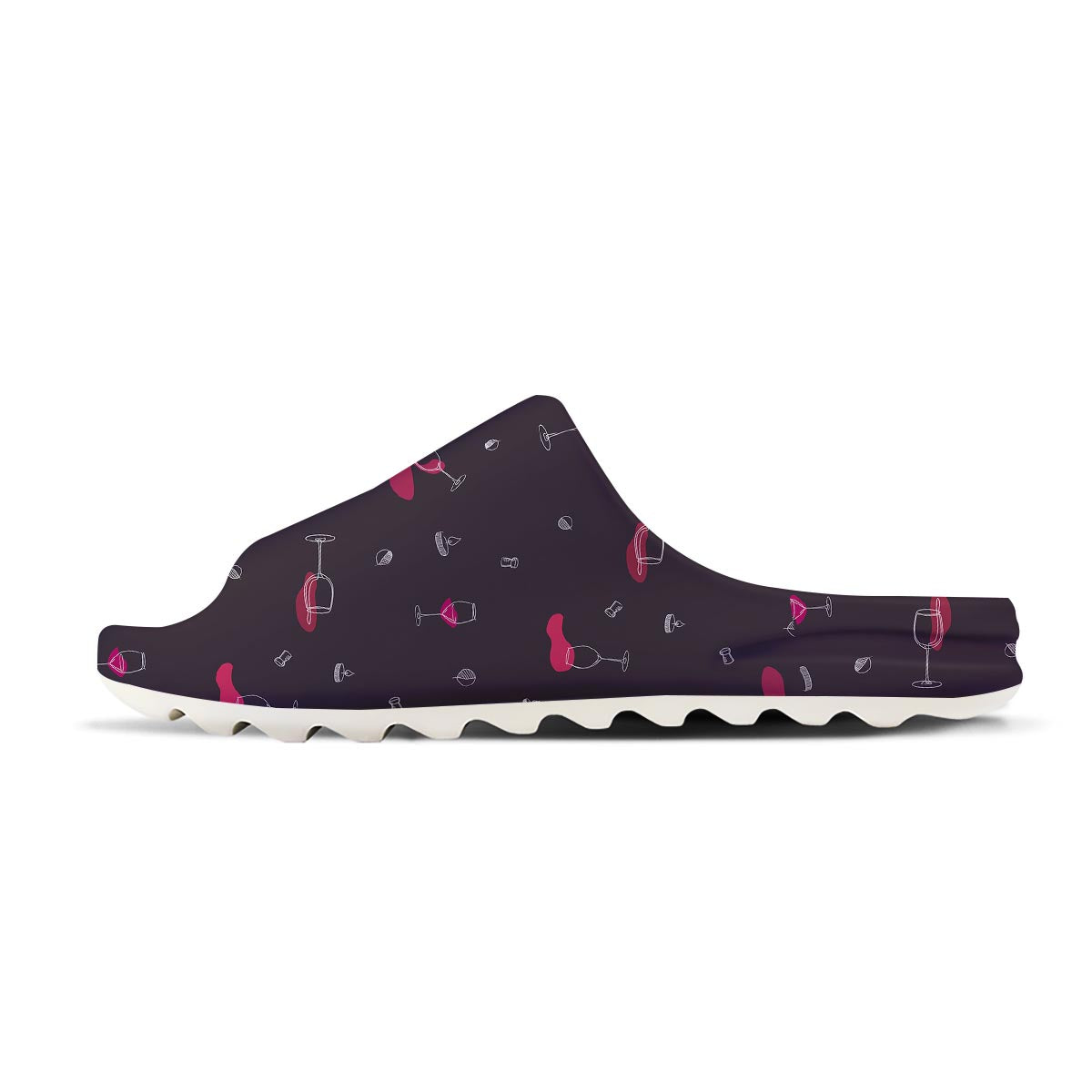 Wine Splash Print Pattern Sandals-grizzshop