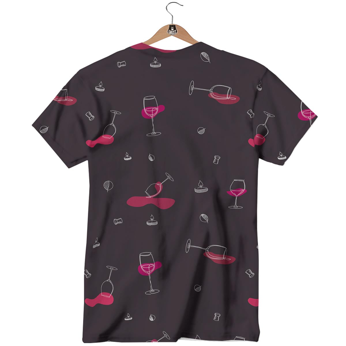 Wine Splash Print Pattern T-Shirt-grizzshop