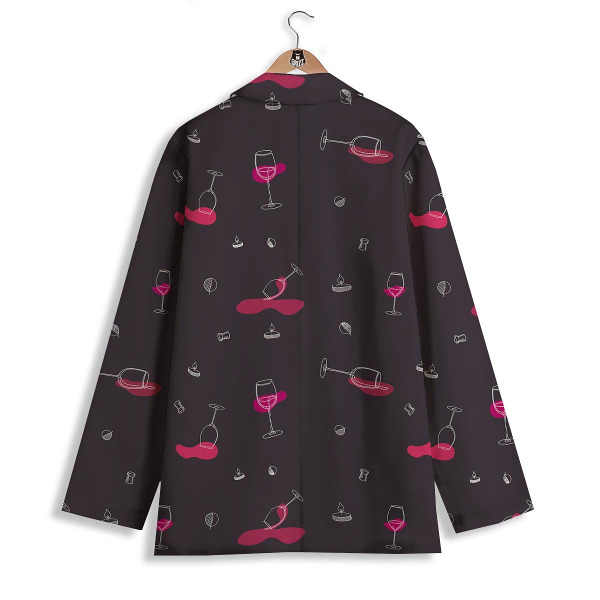 Wine Splash Print Pattern Women's Blazer-grizzshop