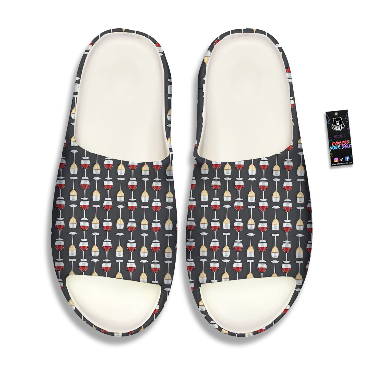 Wine Glasses Print Pattern Sandals-grizzshop