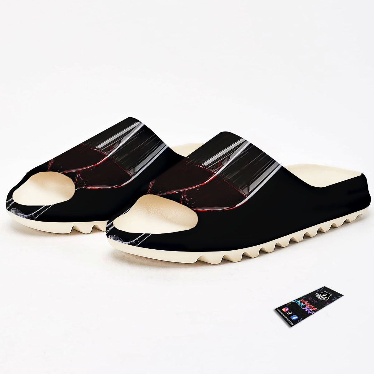 Wine Glasses Print Sandals-grizzshop