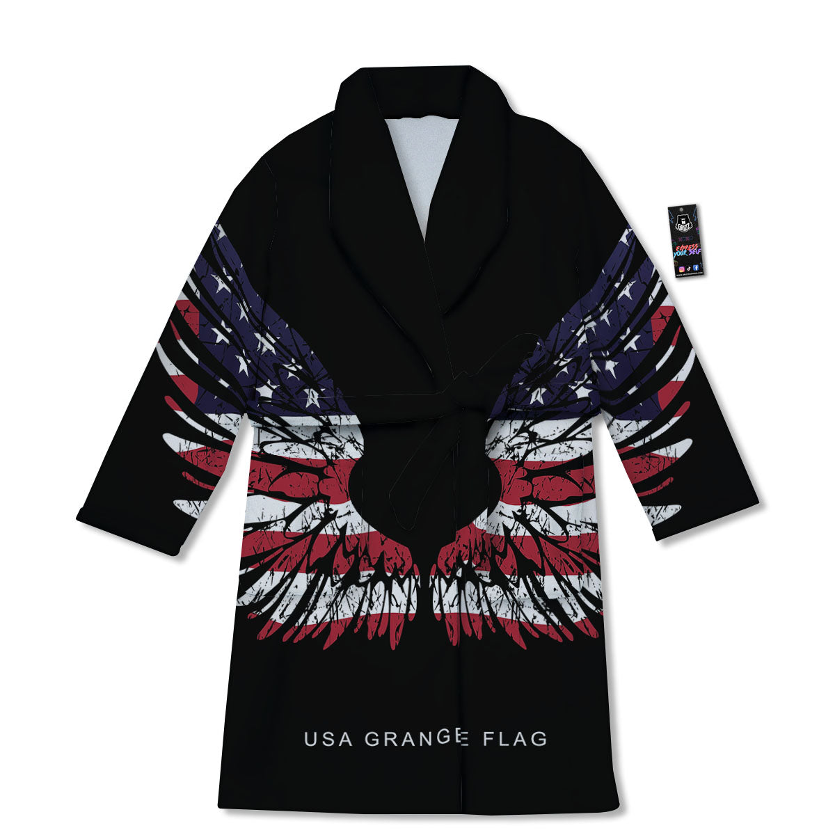Wing Flag American Print Bathrobe-grizzshop