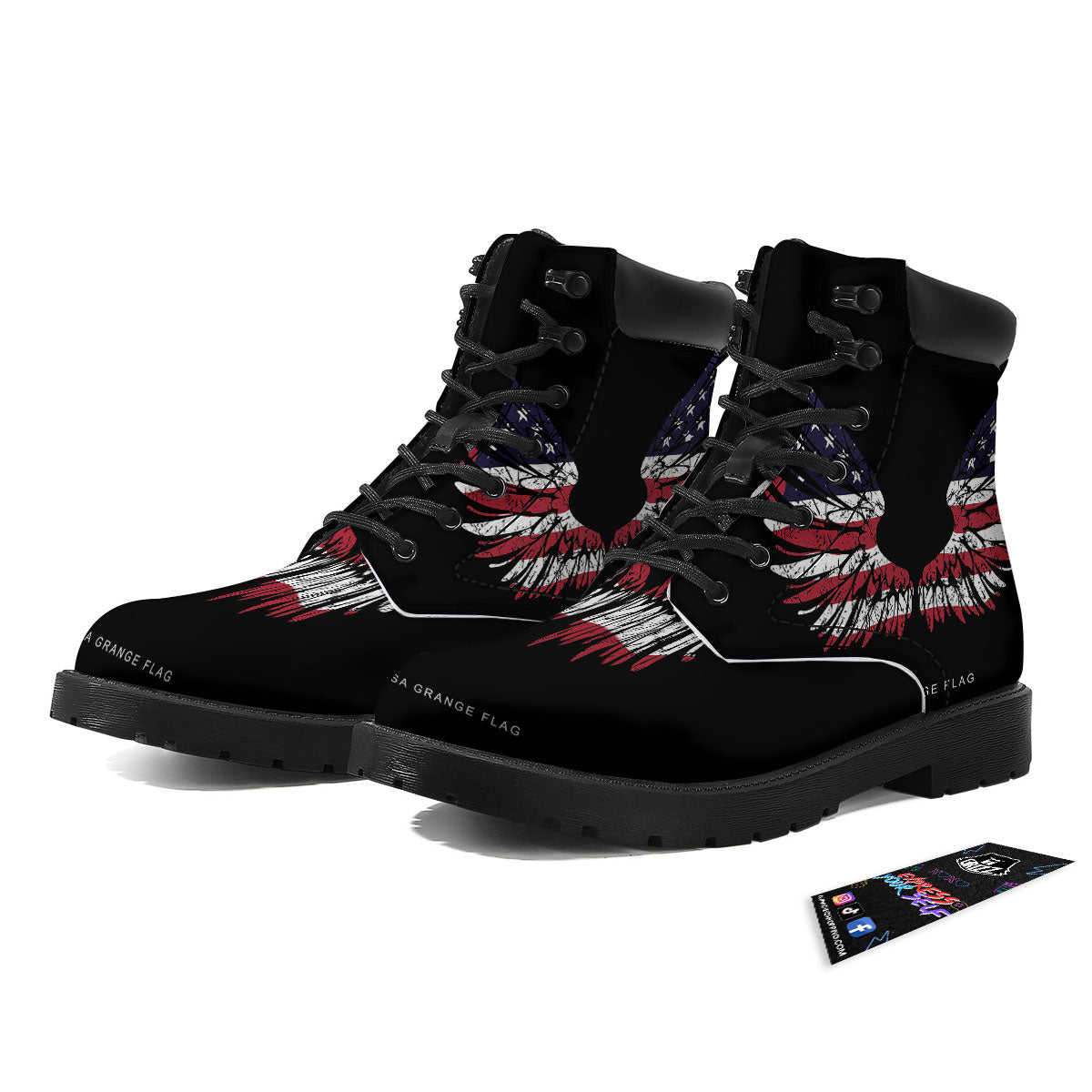 Wing Flag American Print Boots-grizzshop