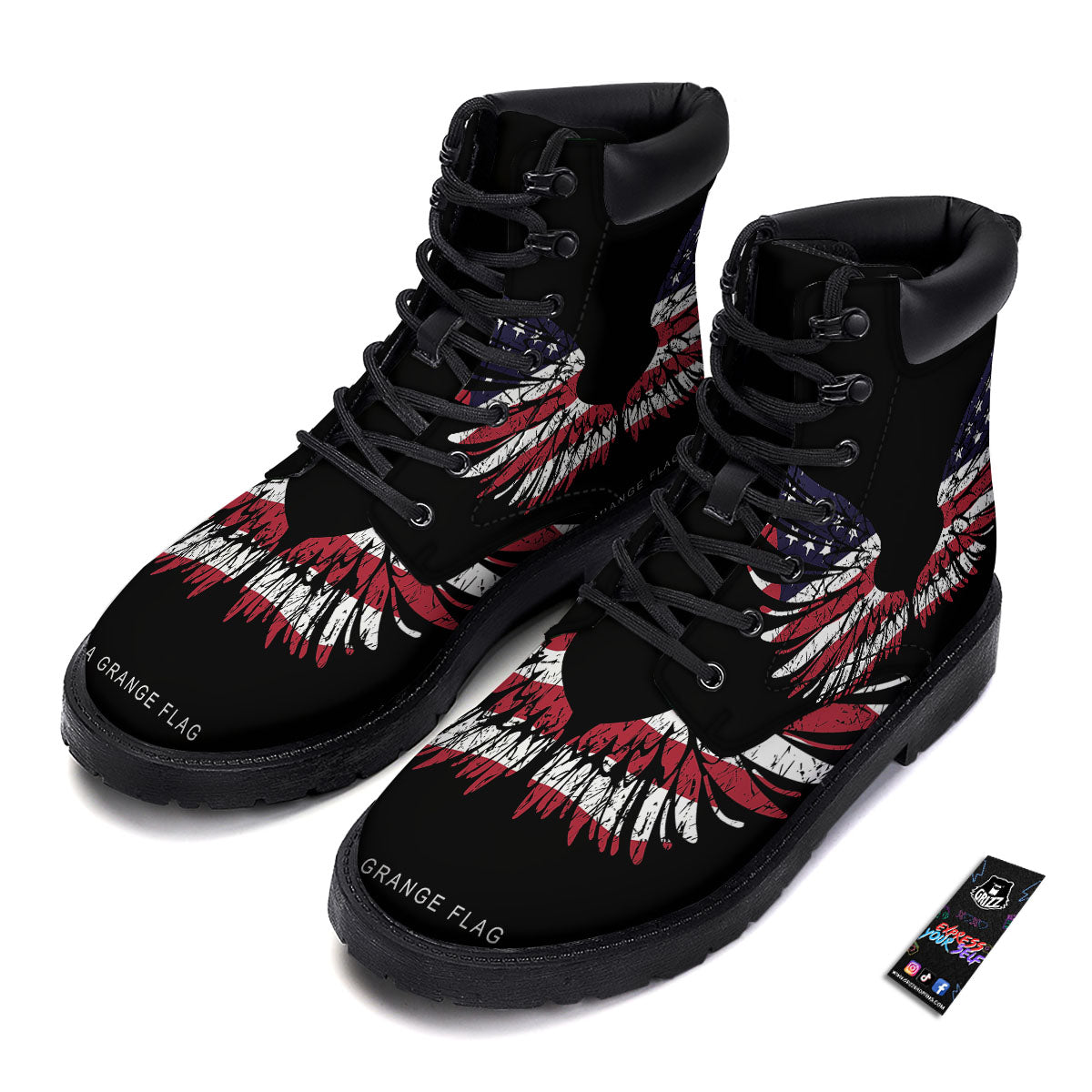 Wing Flag American Print Boots-grizzshop