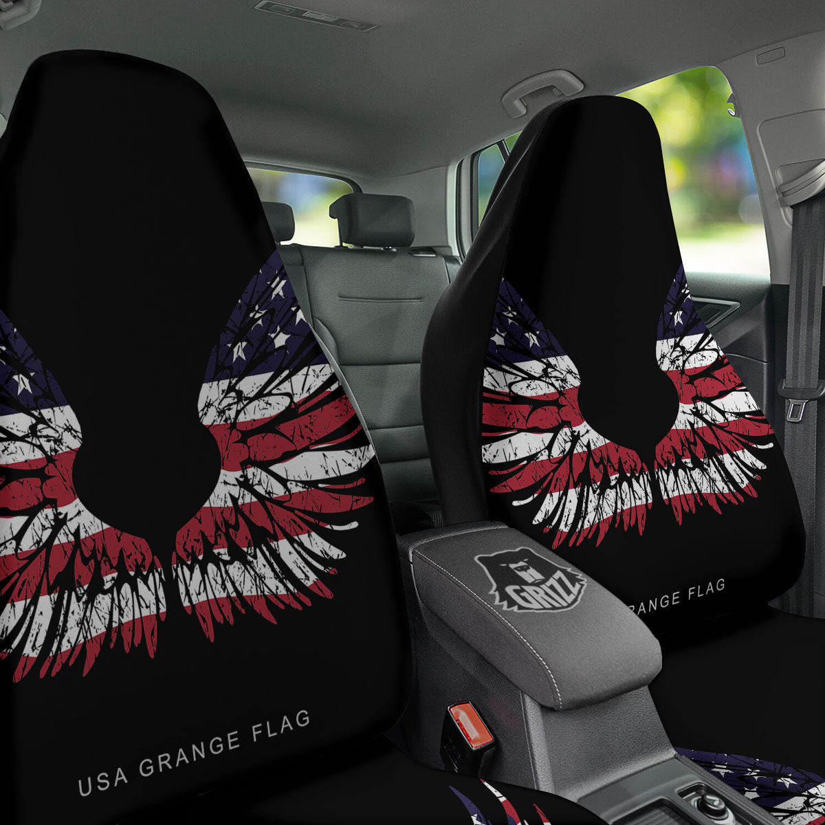 Wing Flag American Print Car Seat Covers-grizzshop