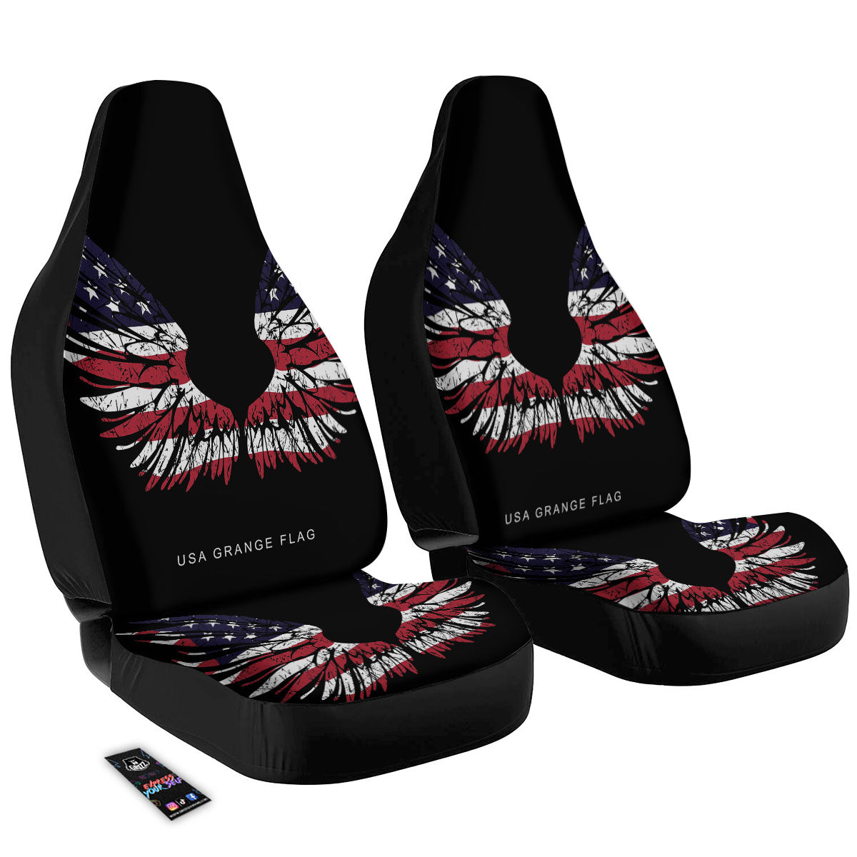 Wing Flag American Print Car Seat Covers-grizzshop