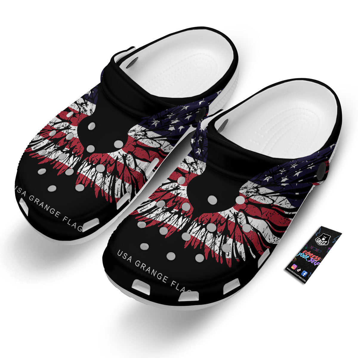 Wing Flag American Print Clog-grizzshop