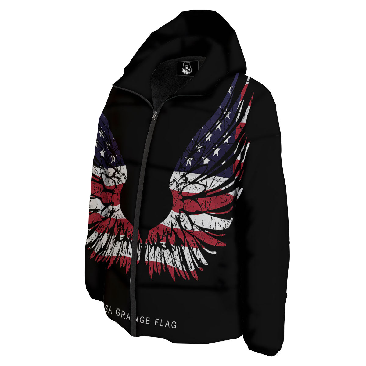 Wing Flag American Print Down Jacket-grizzshop