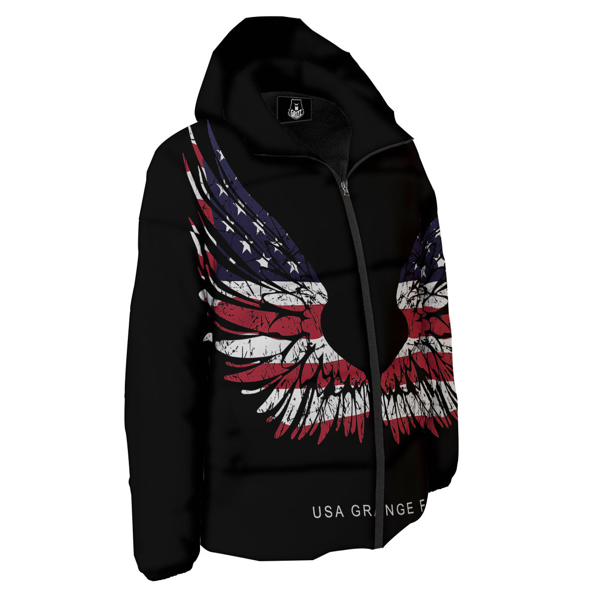 Wing Flag American Print Down Jacket-grizzshop