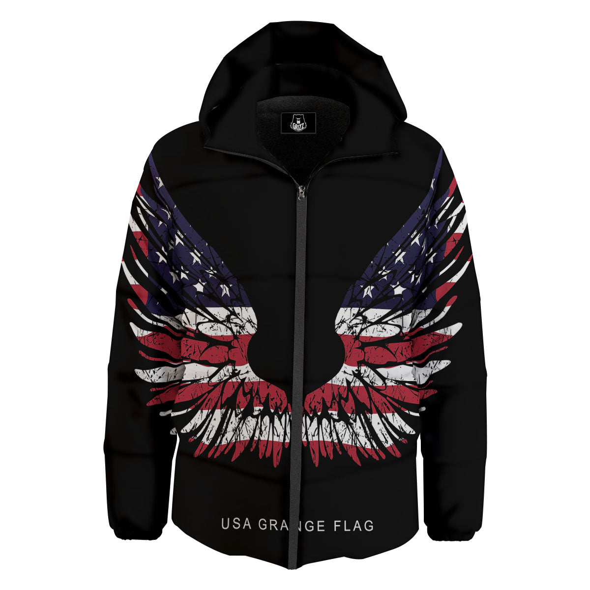 Wing Flag American Print Down Jacket-grizzshop
