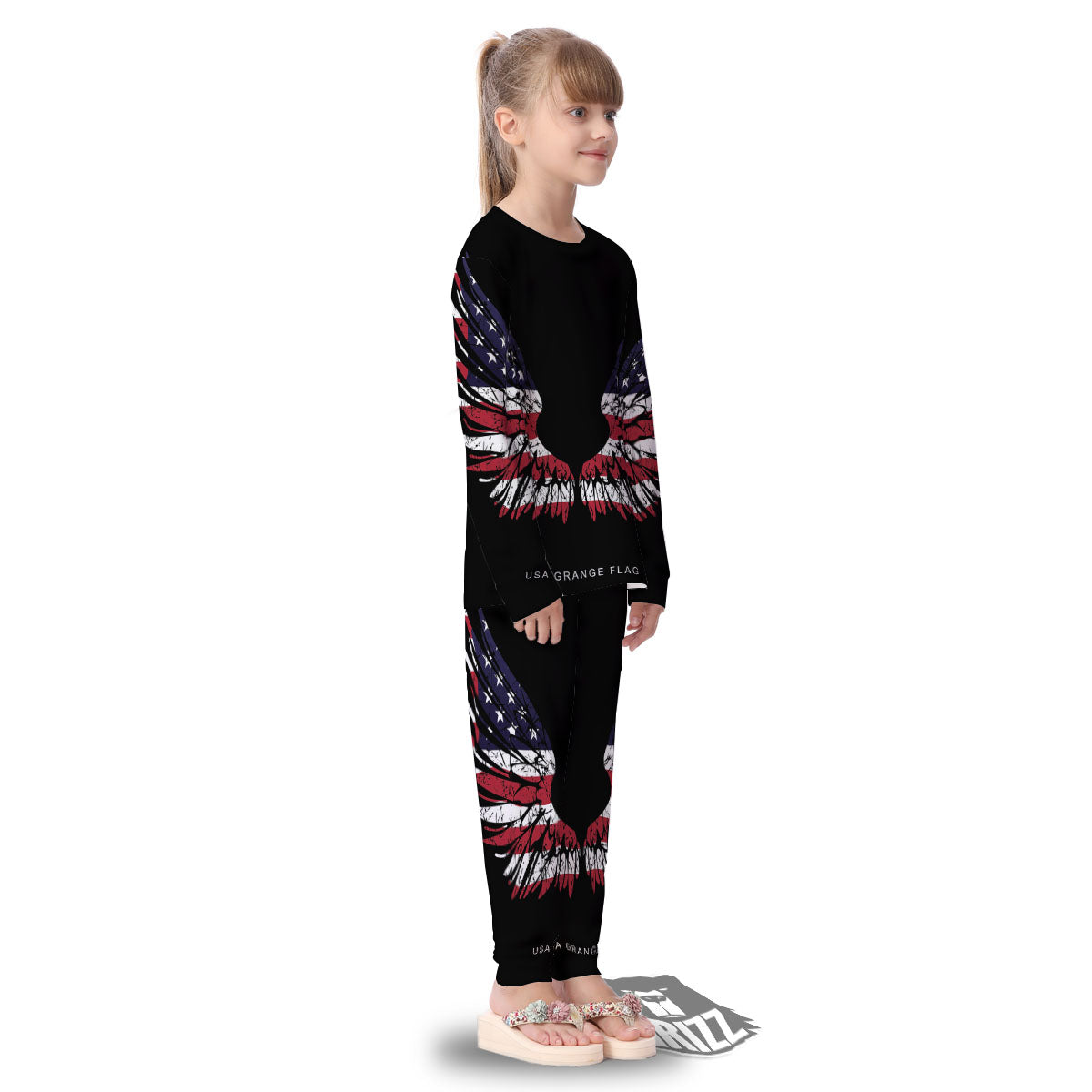 Wing Flag American Print Kid's Pajamas-grizzshop