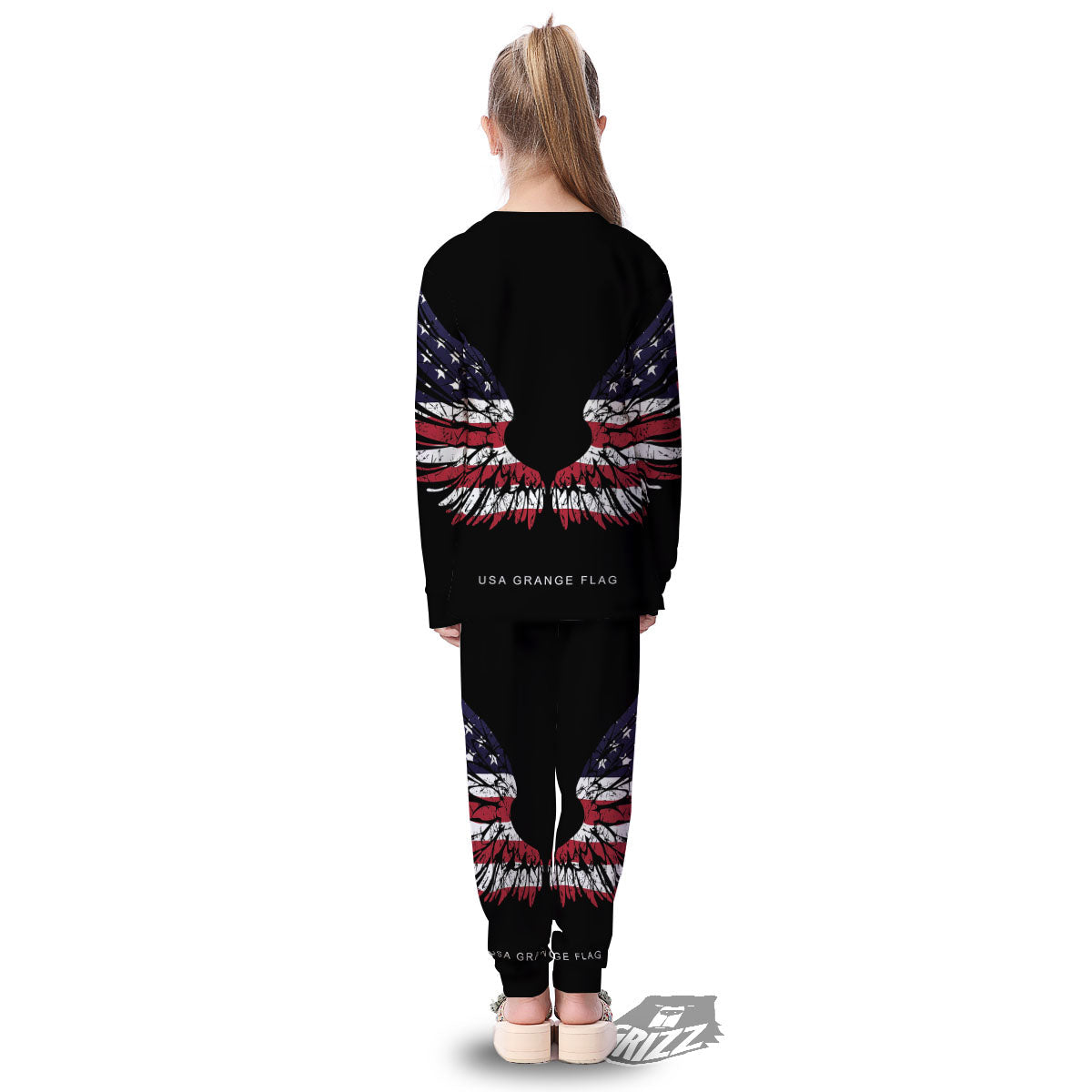 Wing Flag American Print Kid's Pajamas-grizzshop