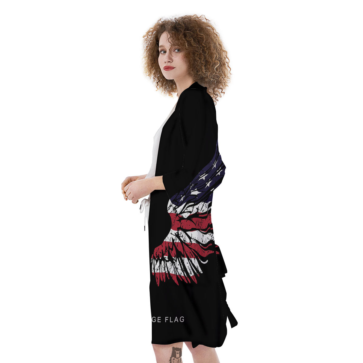 Wing Flag American Print Kimono-grizzshop