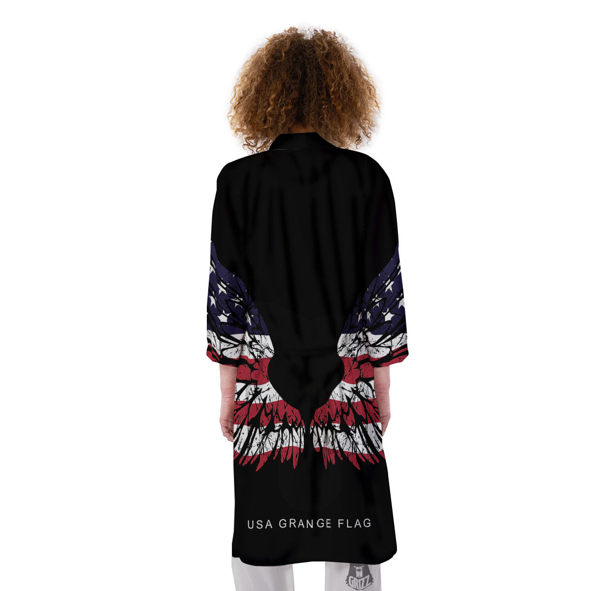 Wing Flag American Print Kimono-grizzshop