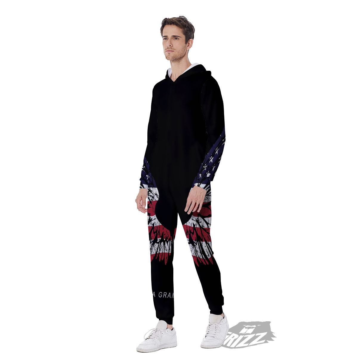 Wing Flag American Print Men's Jumpsuit-grizzshop