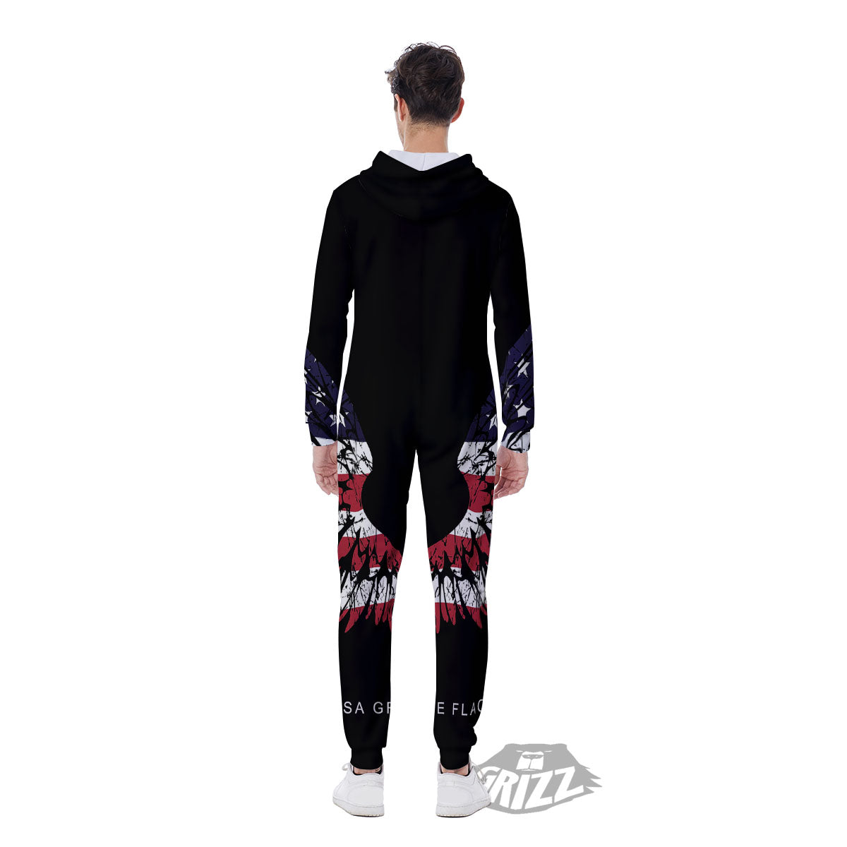 Wing Flag American Print Men's Jumpsuit-grizzshop