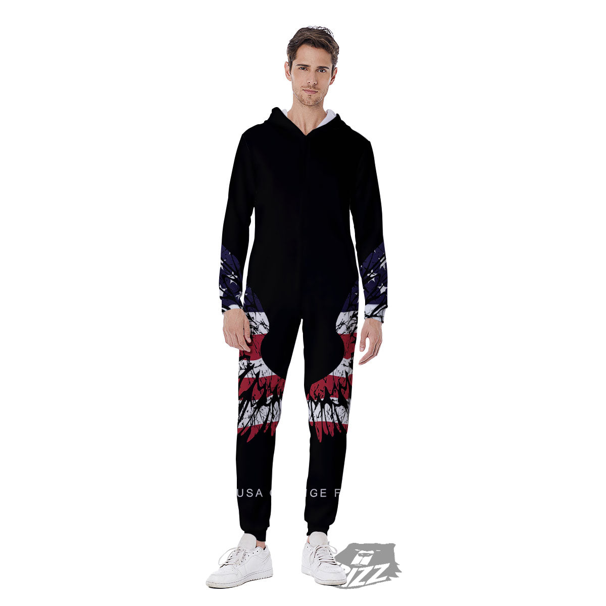 Wing Flag American Print Men's Jumpsuit-grizzshop