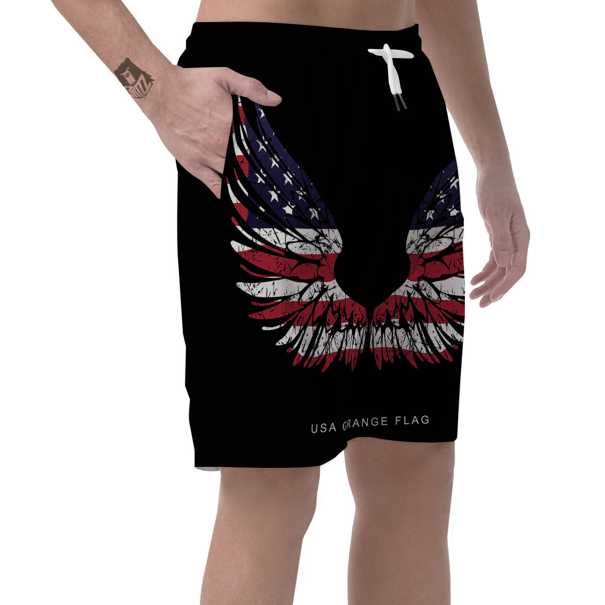 Wing Flag American Print Men's Shorts-grizzshop