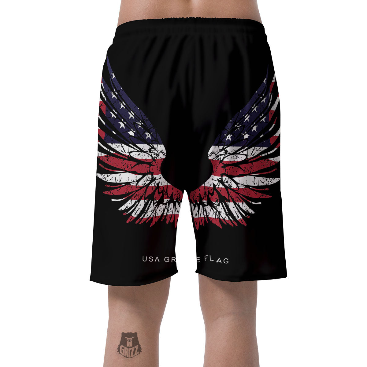 Wing Flag American Print Men's Shorts-grizzshop