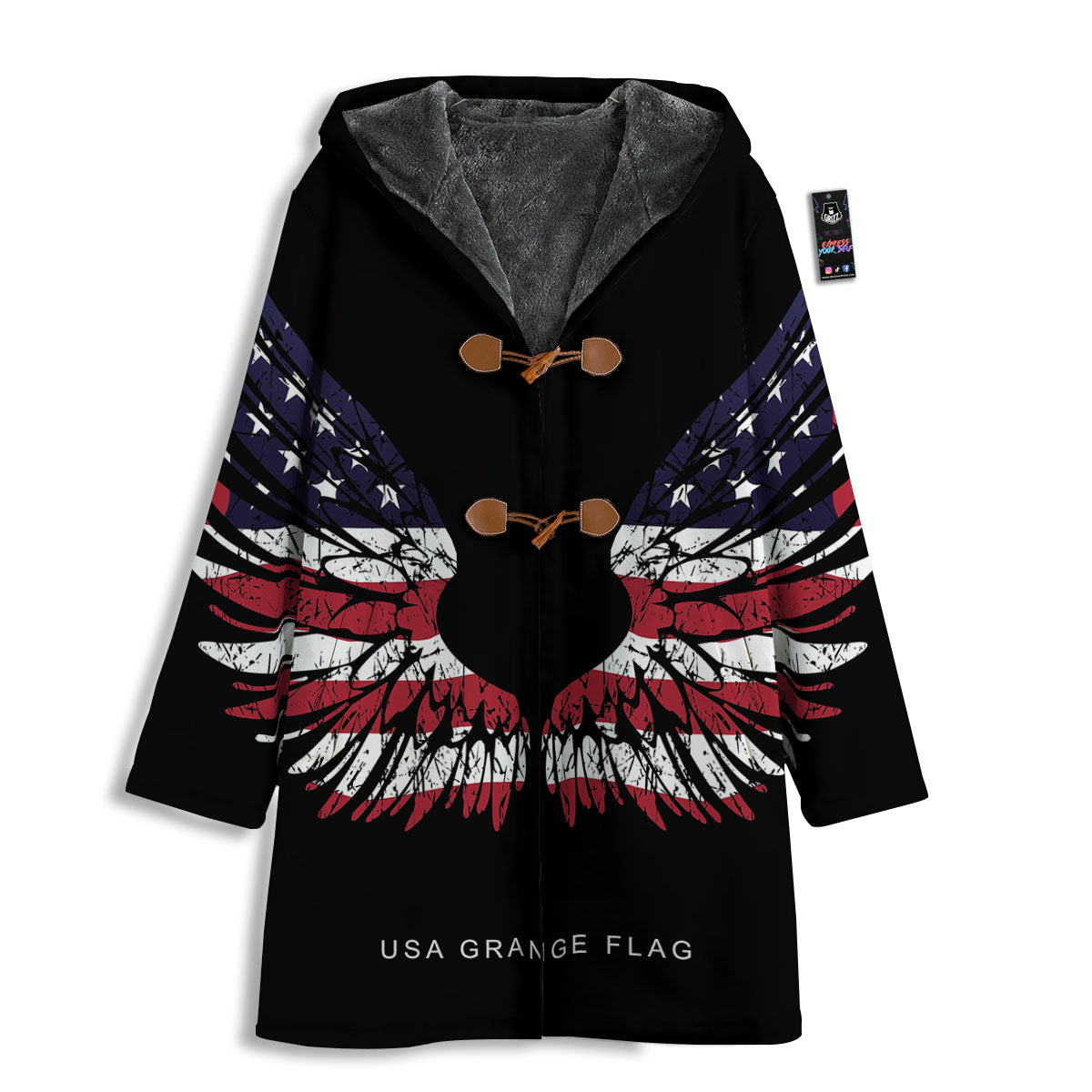 Wing Flag American Print Men's Windbreaker Jacket-grizzshop