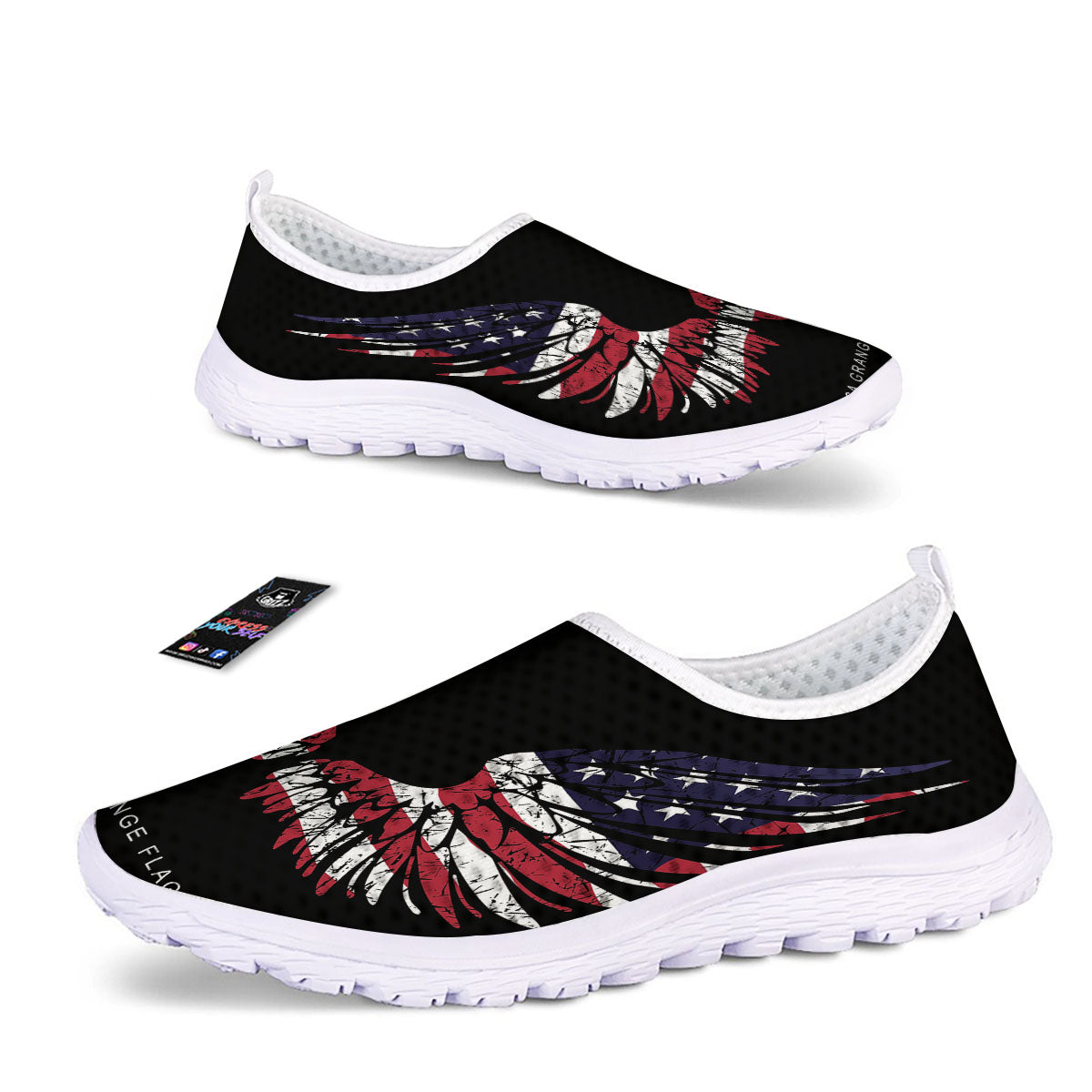 Wing Flag American Print Nurse Shoes-grizzshop