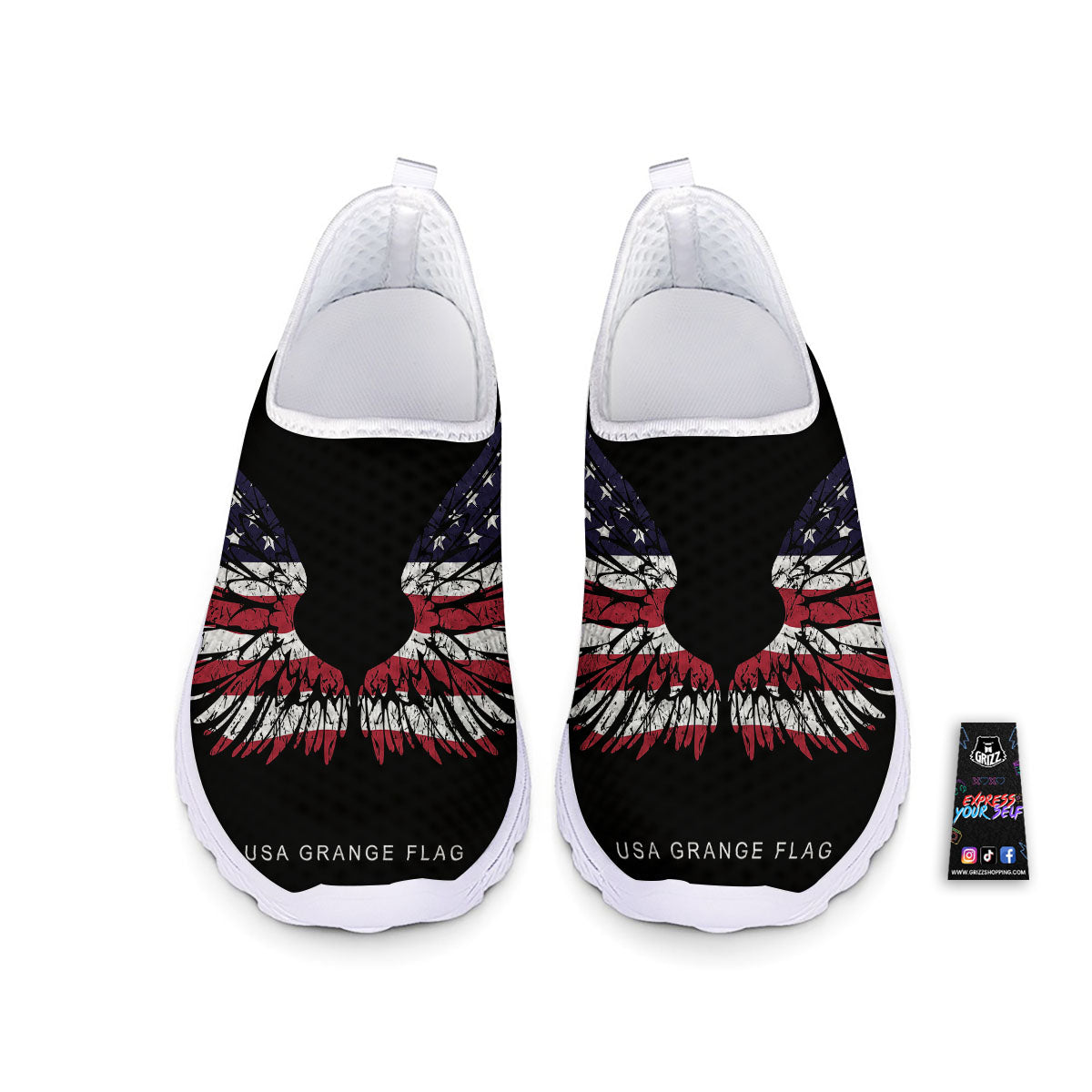 Wing Flag American Print Nurse Shoes-grizzshop
