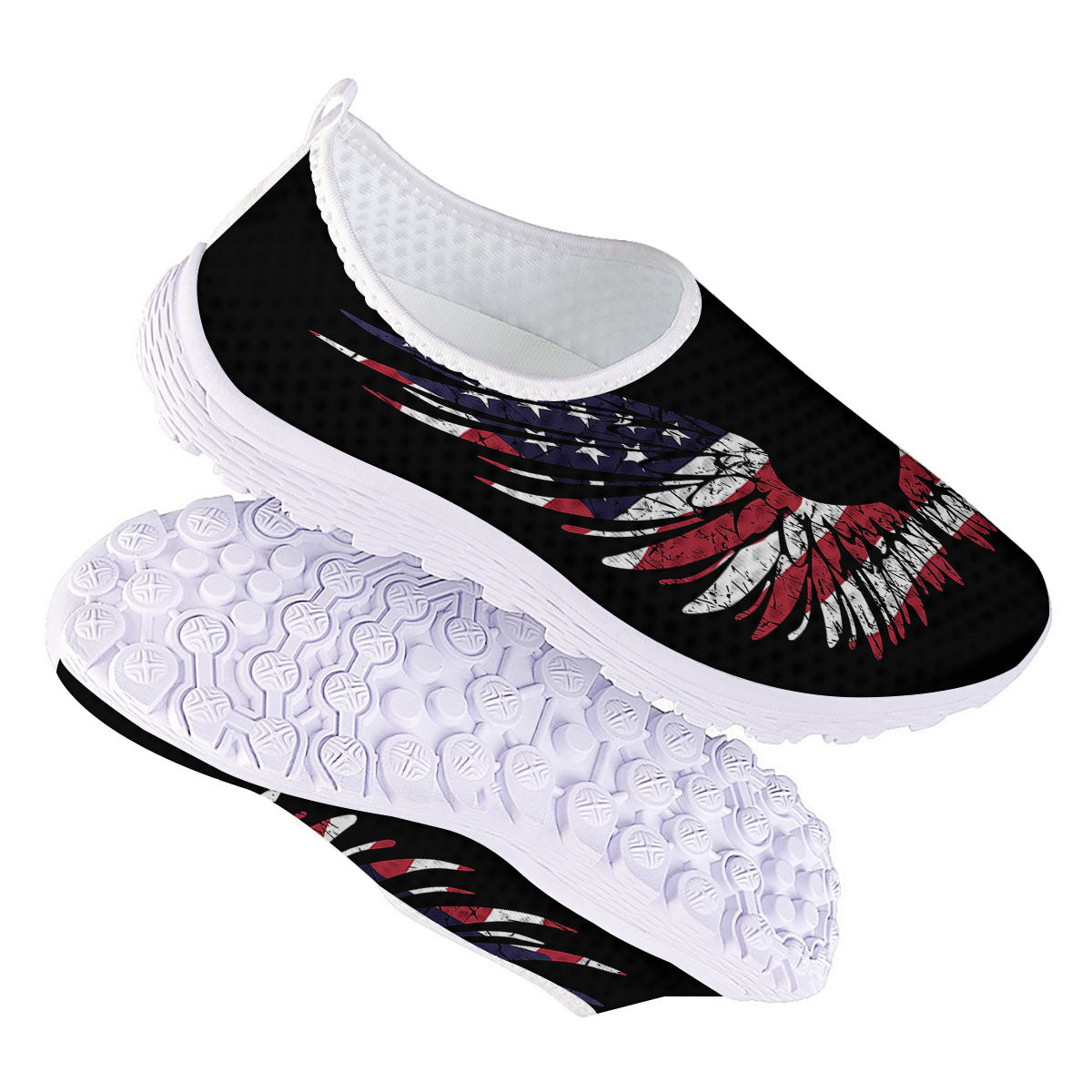 Wing Flag American Print Nurse Shoes-grizzshop