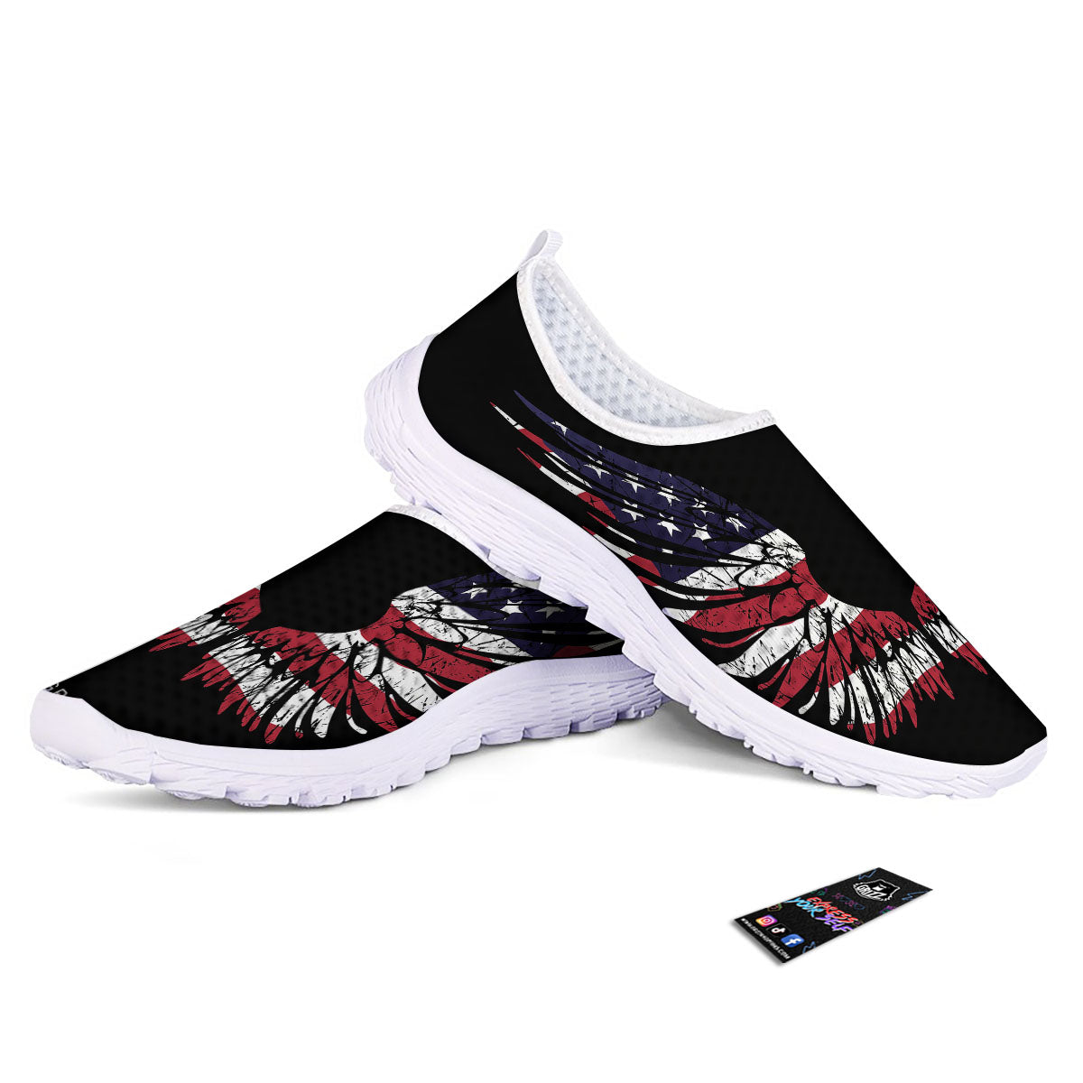 Wing Flag American Print Nurse Shoes-grizzshop