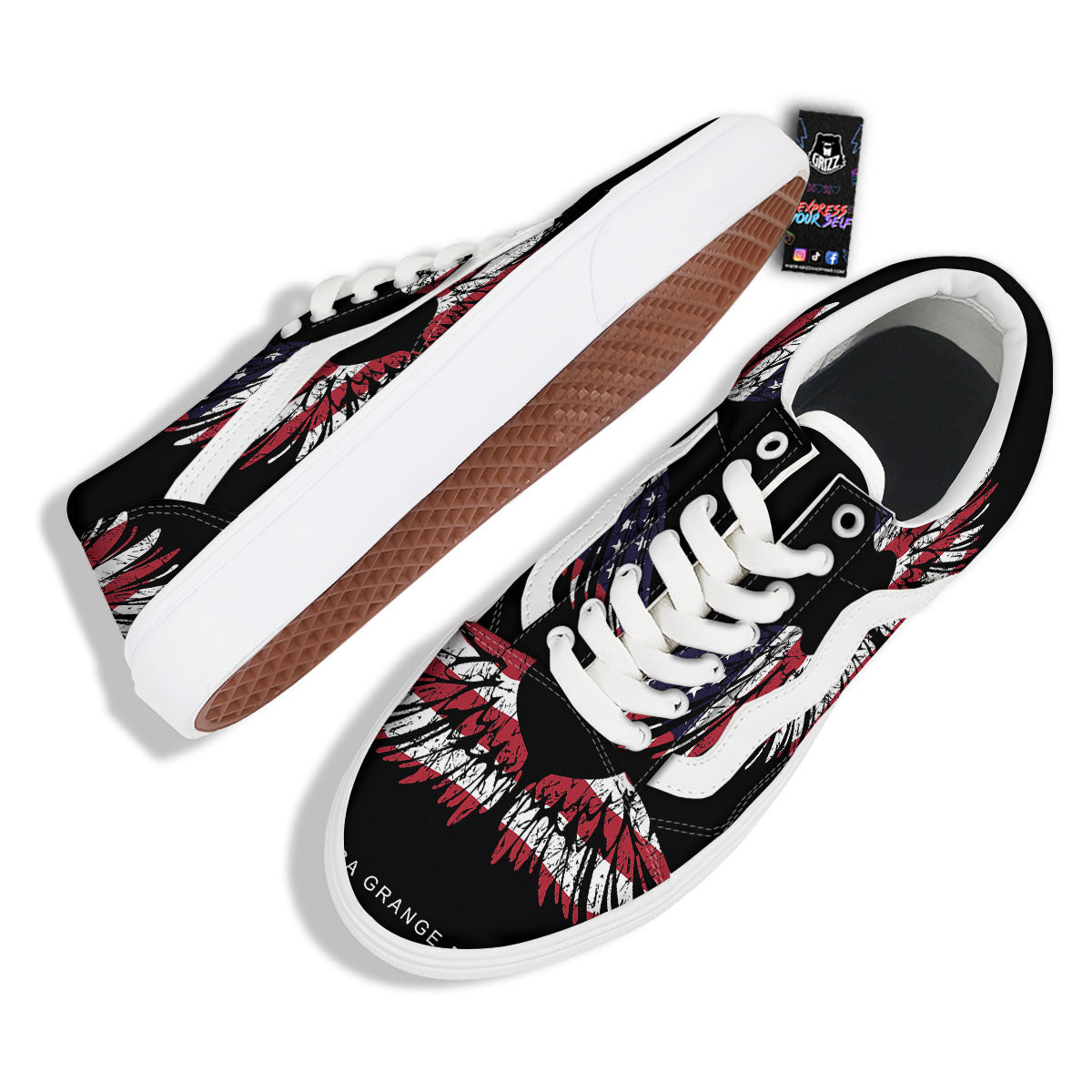 Wing Flag American Print Skate Shoes-grizzshop