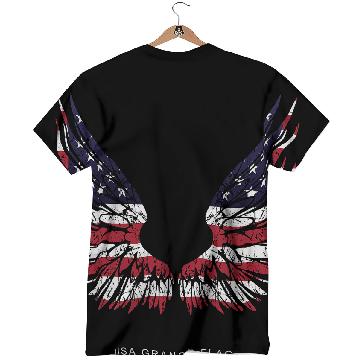 Wing Flag American Print T-Shirt-grizzshop
