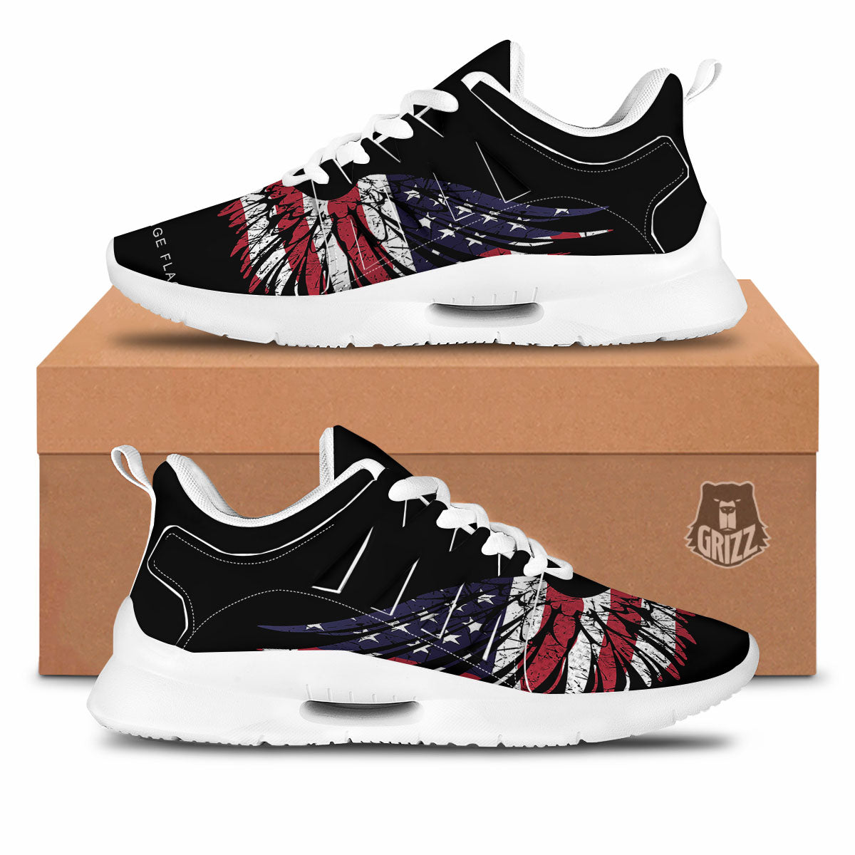 Wing Flag American Print Tennis Shoes-grizzshop