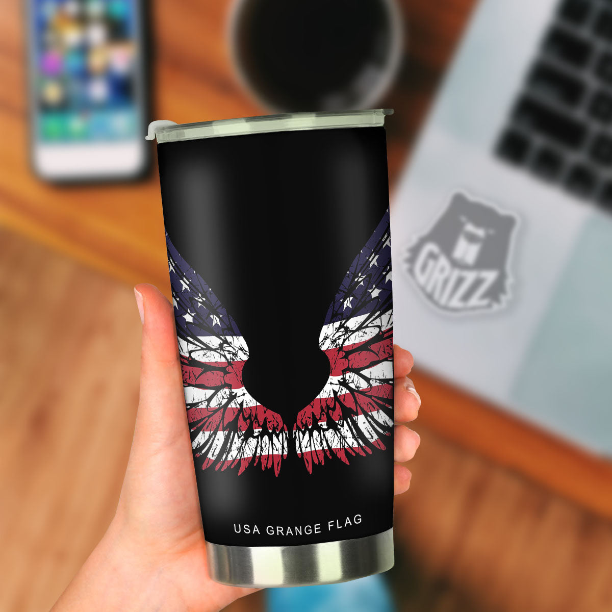 Wing Flag American Print Tumbler-grizzshop