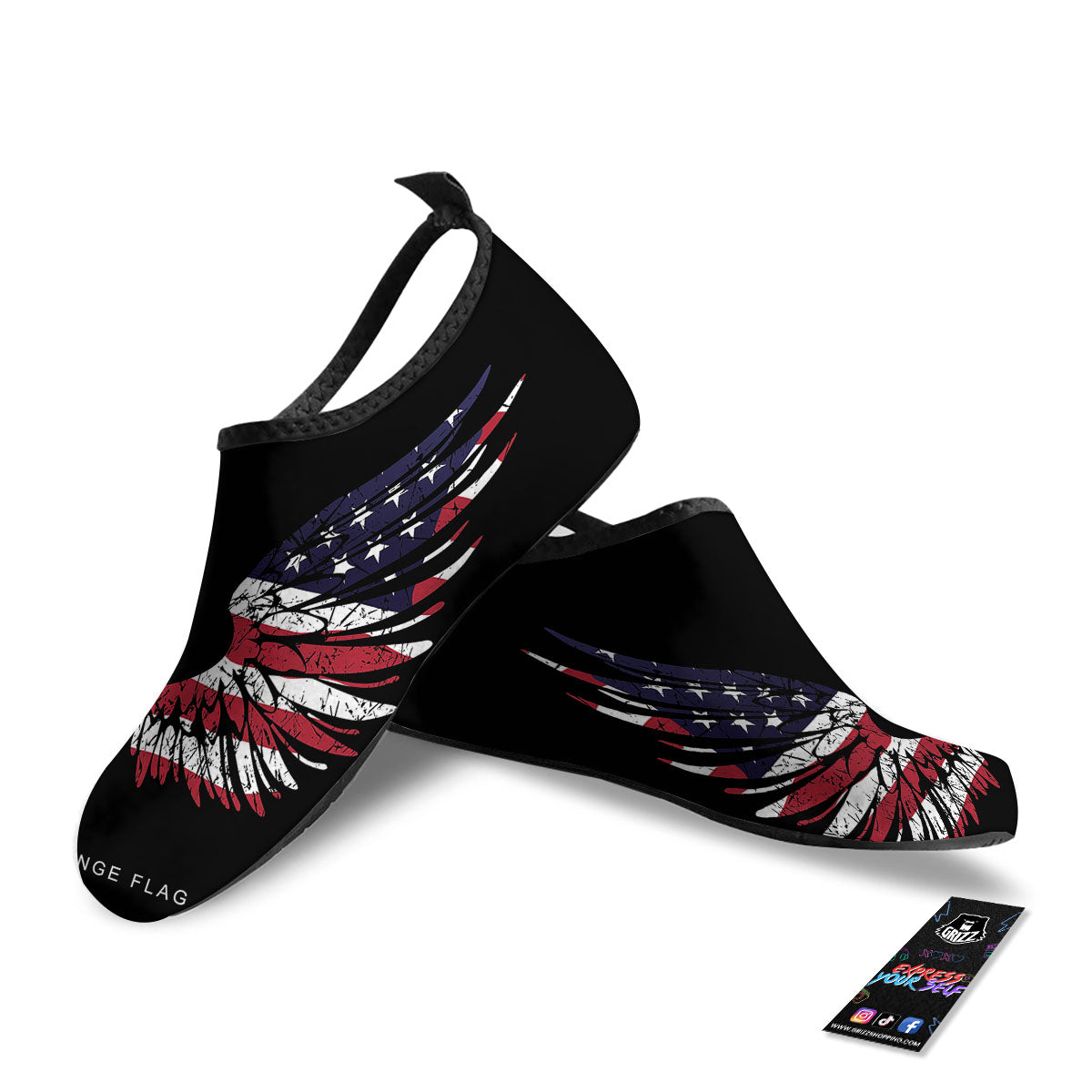 Wing Flag American Print Water Shoes-grizzshop