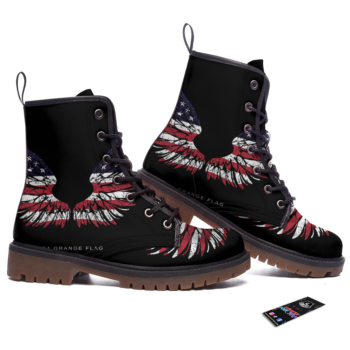 Wing Flag American Print Work Boots-grizzshop